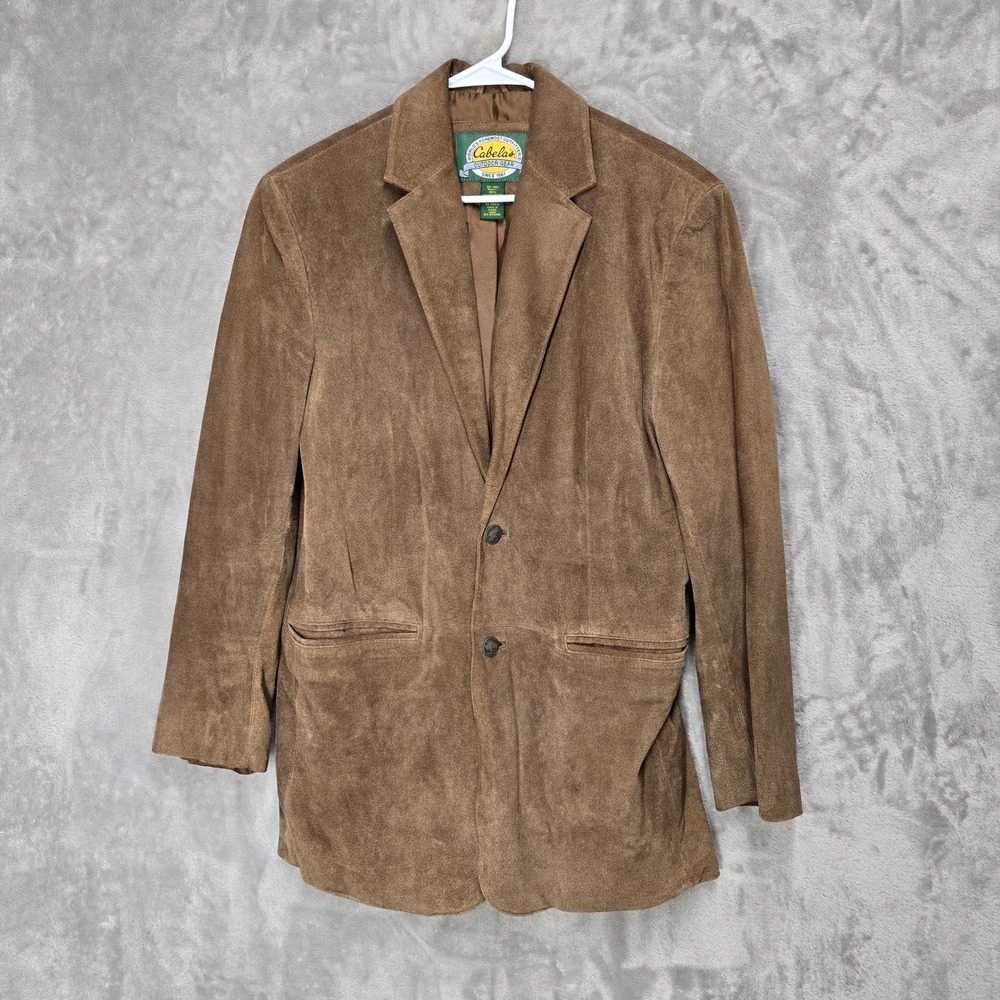 Cabelas Mens Suede Leather Blazer‎ Jacket Size 40 Reg Brown Outdoor Gear Buffalo